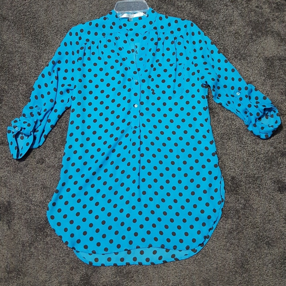 Polka dot tunic blouse